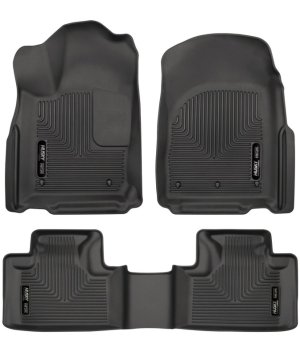 Dodge Durango Floor Liners - Front + 2nd Seat - Husky Liners - Weatherbeater - Black - `16-`22 Dodge Durango Floor Liners - Front + 2nd Seat - Husky Liners - Weatherbeater - Black - `16-`22